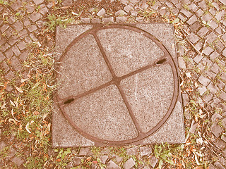 Image showing  Manhole detail vintage