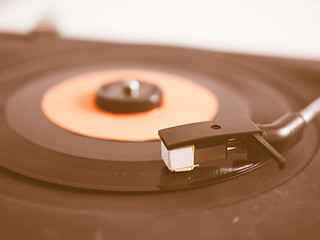 Image showing  Vinyl record on turntable vintage