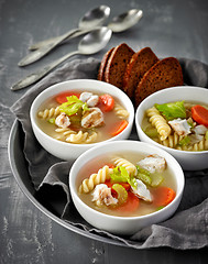 Image showing Chicken and vegetable soup