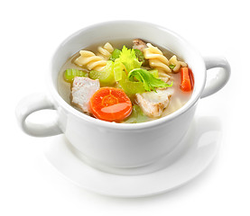 Image showing chicken and vegetable soup