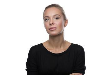 Image showing Portrait of beautiful woman on white background