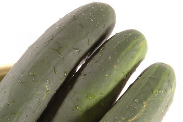 Image showing three cucumbers diagonal