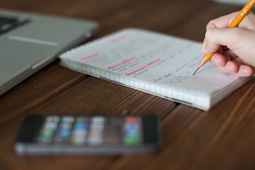 Image showing Writes in the notebook