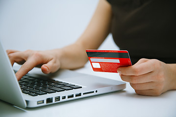 Image showing Paying with credit card online