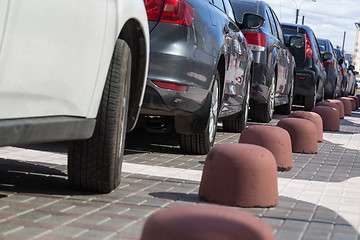 Image showing The image of cars on a parking