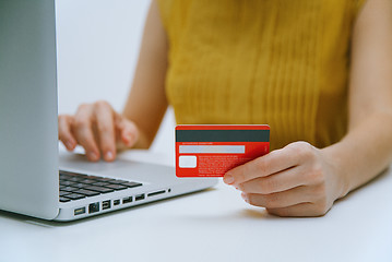 Image showing Paying with credit card online