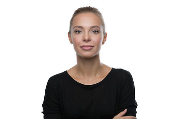 Image showing Portrait of beautiful woman on white background