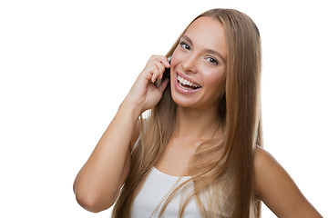 Image showing Beautiful woman talking on phone