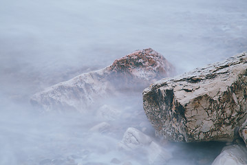 Image showing Large rocks on the coast