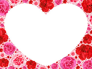 Image showing Heart symbol from motley flowers on white