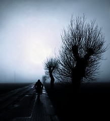 Image showing walking towards the blue mist