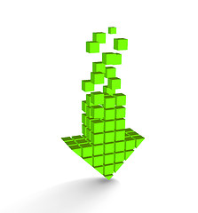 Image showing Arrow icon made of cubes