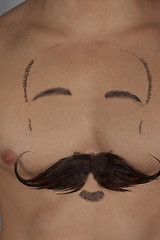 Image showing male torso with moustache