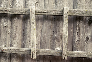 Image showing wooden ladder on the wall