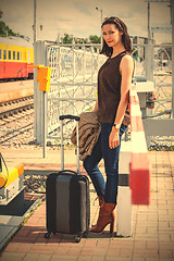 Image showing travel portrait of a beautiful woman