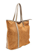 Image showing Brown womens bag isolated on white background.