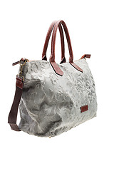 Image showing Grey patterned womens bag isolated on white background.
