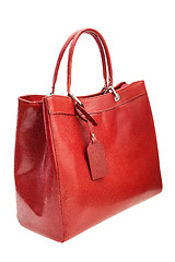 Image showing Red womens bag isolated on white background.