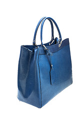 Image showing Blue womens bag isolated on white background.