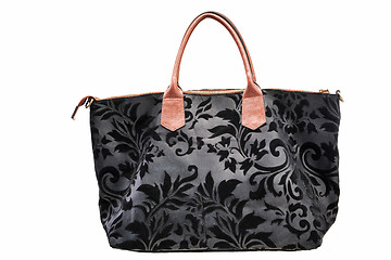 Image showing Black womens bag isolated on white background.