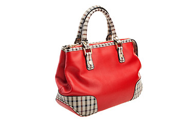 Image showing Red womens bag isolated on white background.