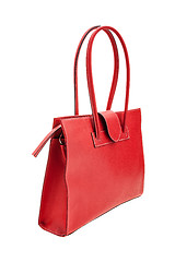 Image showing Red womens bag isolated on white background.