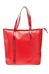 Image showing Red womens bag isolated on white background.