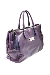 Image showing Violet womens bag isolated on white background.