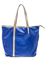 Image showing Blue womens bag isolated on white background.