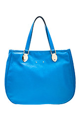 Image showing Blue womens bag isolated on white background.