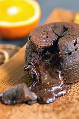 Image showing Chocolate fondant with orange liqueur.