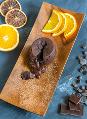 Image showing Chocolate fondant. View from above.