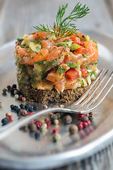 Image showing Salted salmon tartare.