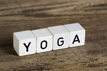 Image showing The word yoga written in cubes