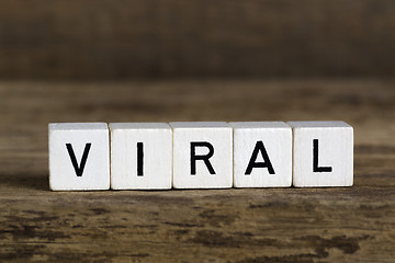Image showing The word viral written in cubes