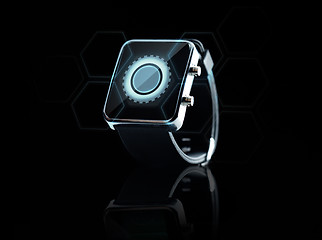 Image showing close up of black smart watch