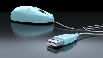 Image showing turquoise computer mouse