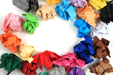 Image showing crumpled color papers