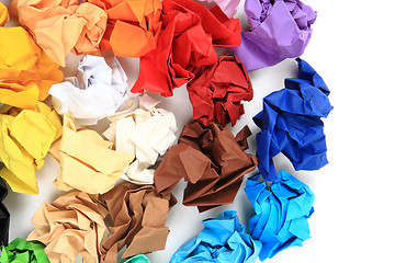 Image showing crumpled color papers