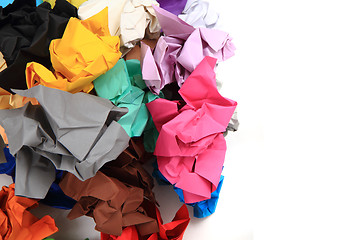 Image showing crumpled color papers