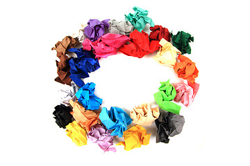 Image showing crumpled color papers