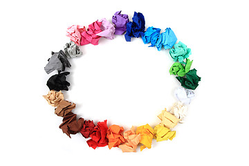 Image showing crumpled color papers