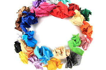 Image showing crumpled color papers