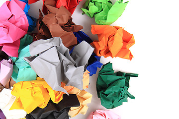 Image showing crumpled color papers