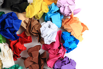 Image showing crumpled color papers