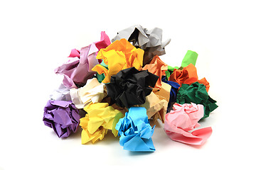 Image showing crumpled color papers