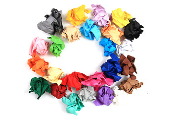 Image showing crumpled color papers