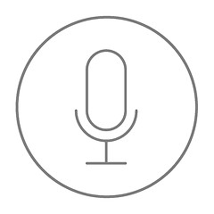 Image showing Retro microphone line icon.