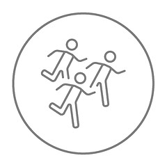 Image showing Running men line icon.