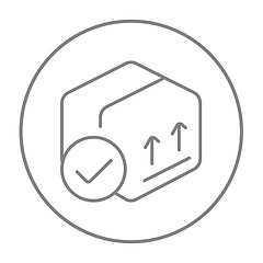 Image showing Carton package box line icon.